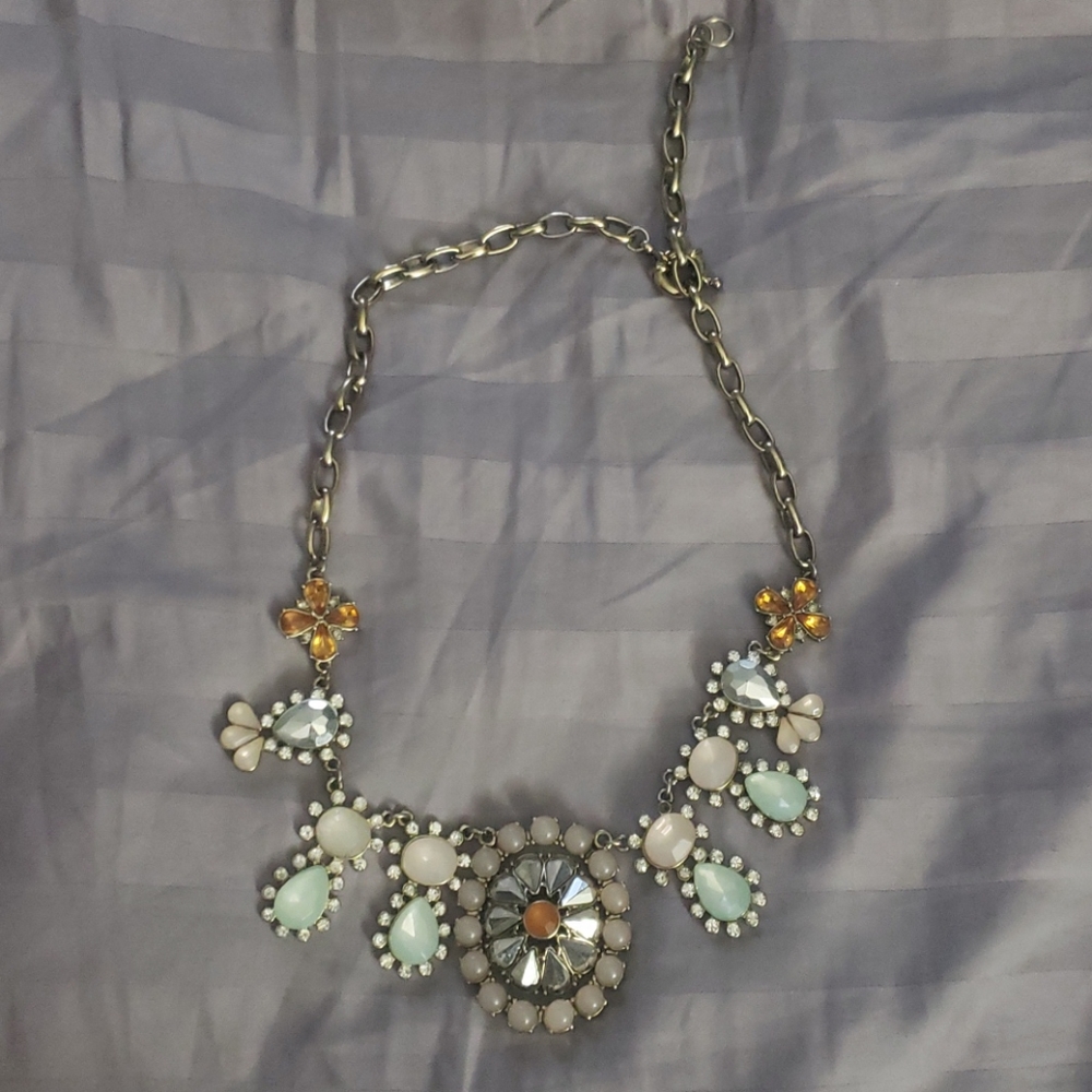 Anthropologie necklace Pink, orange and green